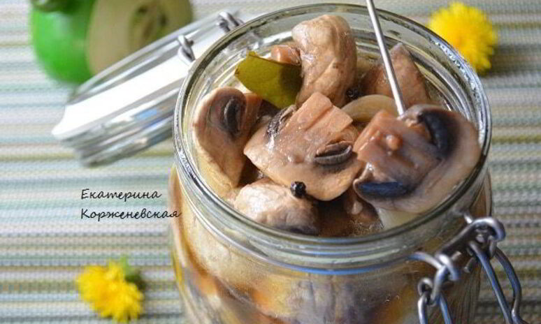 Рецепт маринованные шампиньоны 4-х минутки