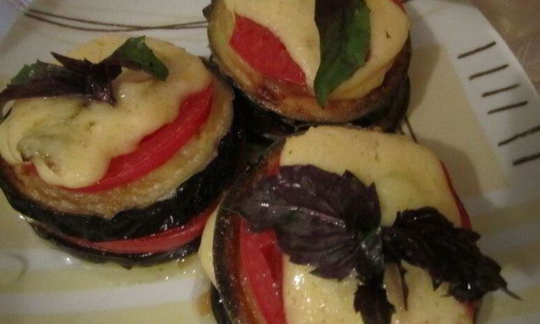 Рецепт баклажанно-помидорные башенки