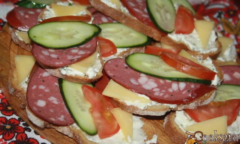 Рецепт бутерброды к завтраку разноцветная мозаика