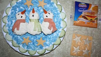 бутерброды поющие снеговики в шарфиках