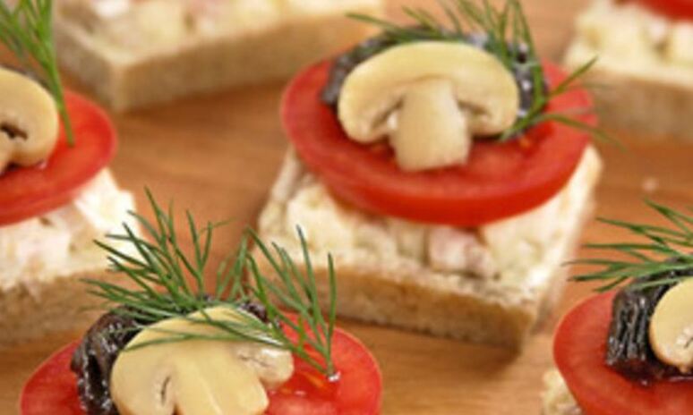 Рецепт бутерброды с грибами