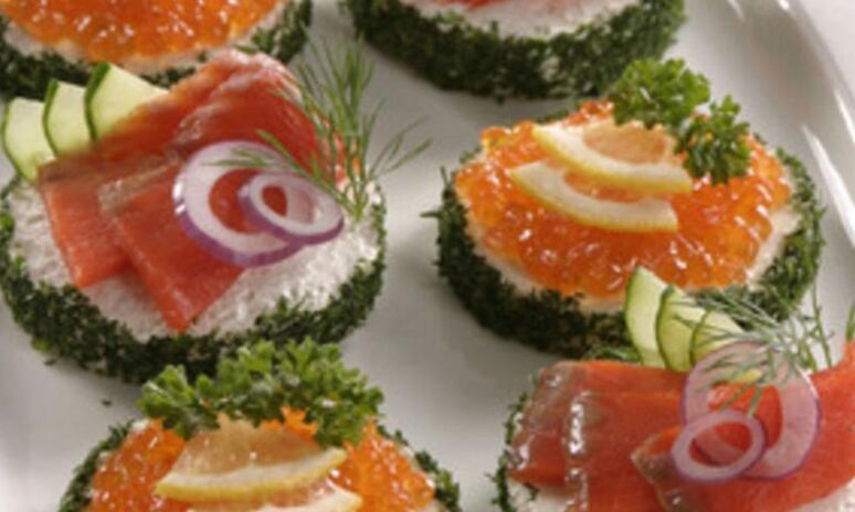 Рецепт бутерброды с красной икрой и красной рыбой