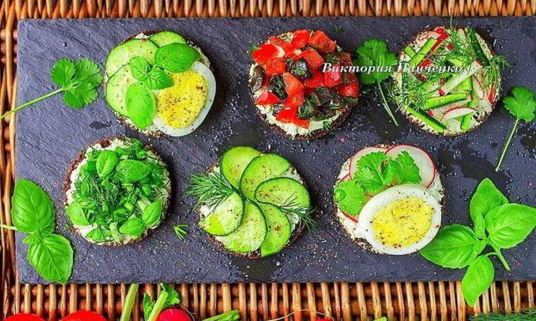 Рецепт бутерброды с овощами и зеленью