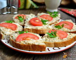 Бутерброды с пастой из икры трески