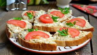 Бутерброды с пастой из икры трески