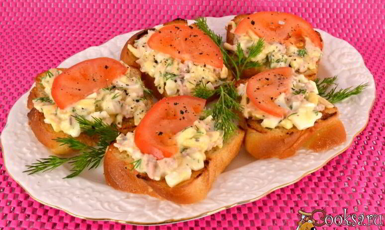 Рецепт бутерброды с печенью трески и сыром