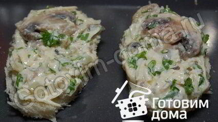 бутерброды с шампиньонами и сыром
