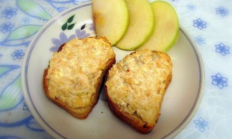 Рецепт бутерброды с творожно-яблочной массой
