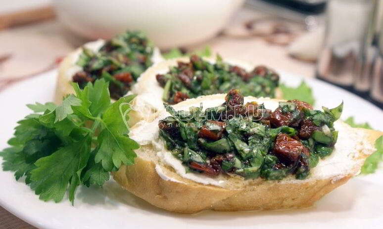 Рецепт бутерброды с зеленью и творожным сыром