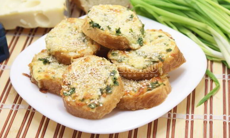 Рецепт горячие бутерброды с сыром и зеленью
