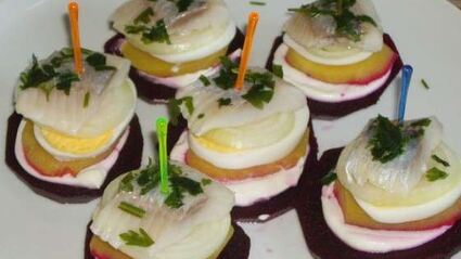 овощные бутерброды с сельдью