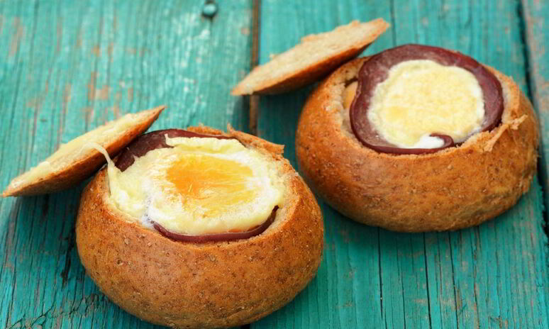 Рецепт запеченные бутерброды с яйцом и ветчиной