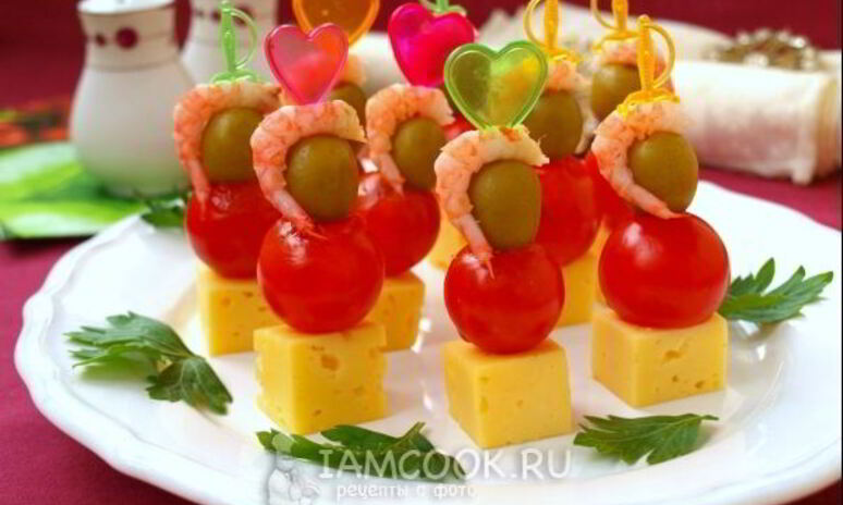 Рецепт канапе с креветками