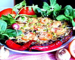 Фриттата из баклажанов с грибами