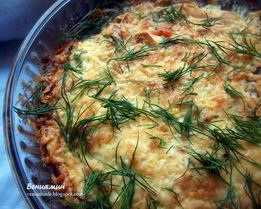 Фриттата с форелью, картофелем и творожным сыром