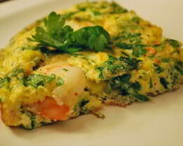 Фриттата с креветками