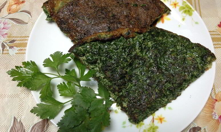 Рецепт кюкю — омлет с зеленью