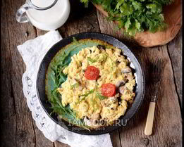 Омлет на кефире на сковороде