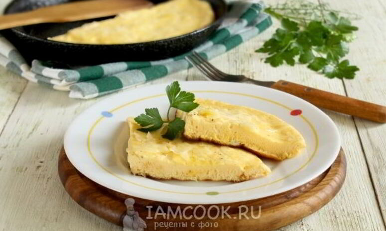 Рецепт омлет на сметане на сковороде