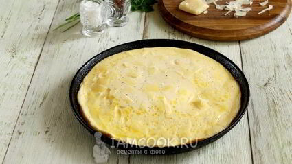 омлет на сметане на сковороде