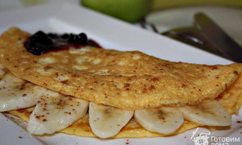 Рецепт омлет с бананом и корицей