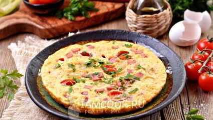 омлет с колбасой в мультиварке