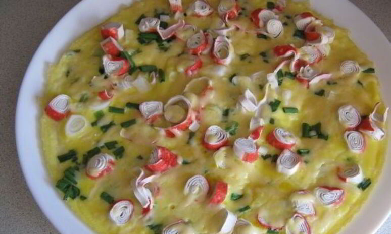 Рецепт омлет с крабовыми палочками