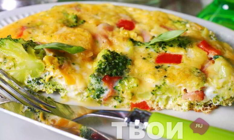 Рецепт омлет с овощами и сыром