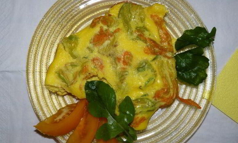 Рецепт омлет с цветками цукини
