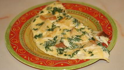 пышный омлет с гренками