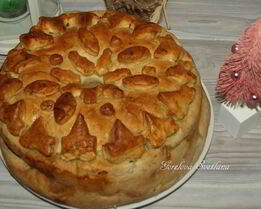 Паштет из индейки с грибами, запеченный в хлебной корочке