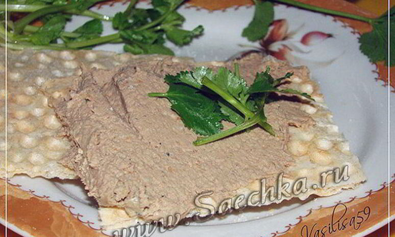 Рецепт паштет из куриной печени с сыром