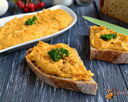 Паштет из слабосоленой семги, яиц и моркови