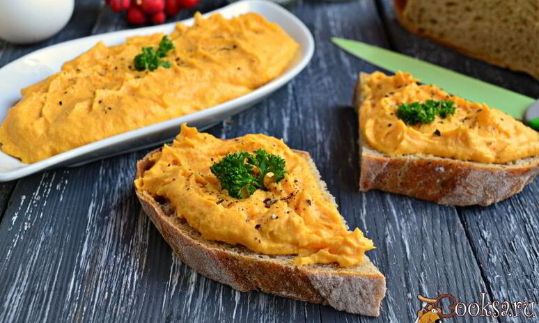 Рецепт паштет из слабосоленой семги, яиц и моркови