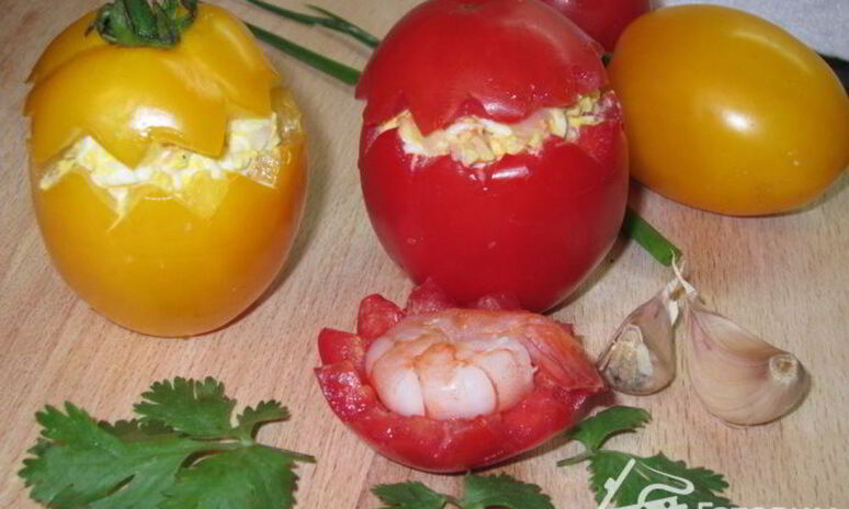 Рецепт помидоры с креветками