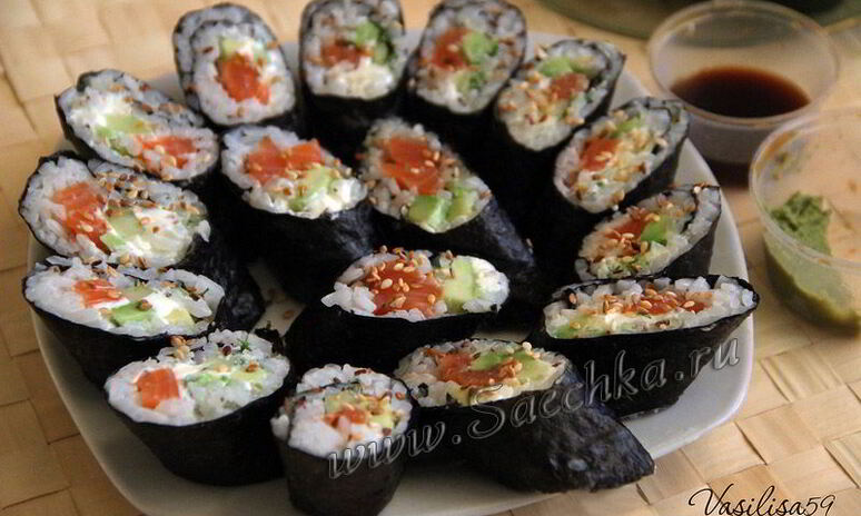 Рецепт роллы с авокадо и сливочным сыром