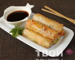 Спринг-роллы с креветками и свининой
