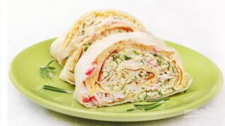 Крабовый рулет в лаваше