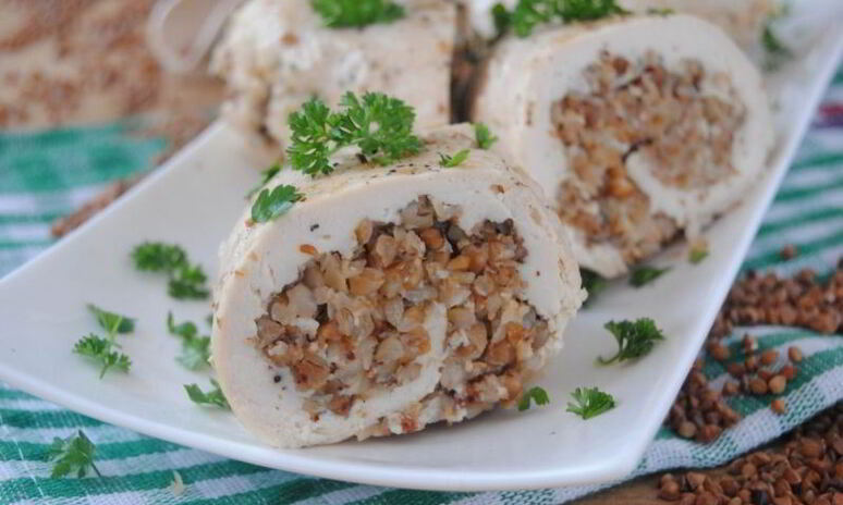 Рецепт куриный рулет с гречкой