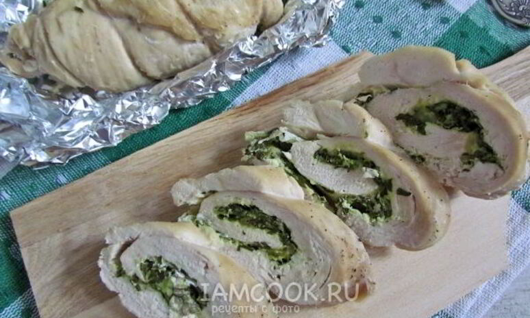 Рецепт куриные рулетики с брынзой и шпинатом