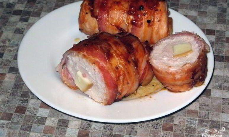 Рецепт куриные рулетики с копченым сыром