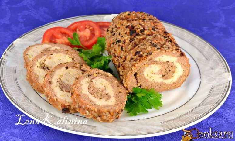Рецепт мясной рулет праздничный