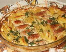 Мясные рулетики с картофелем в сливках