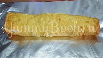 омлет-рулет с курицей и грибами