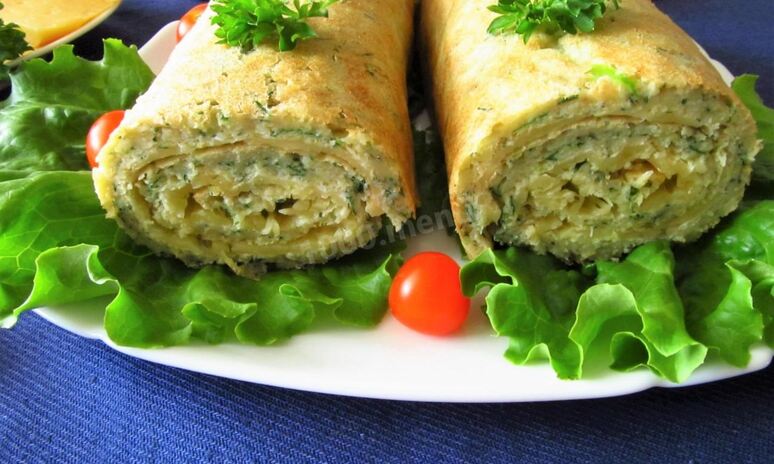 Рецепт рулет из кабачков с сыром