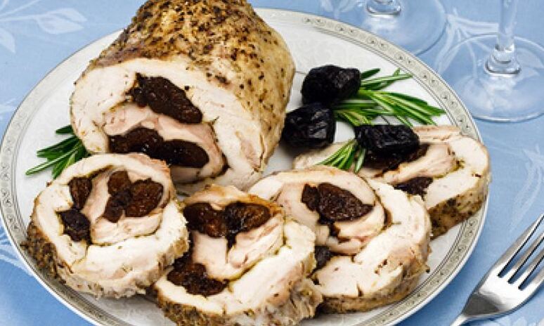 Рецепт рулет из курицы с черносливом