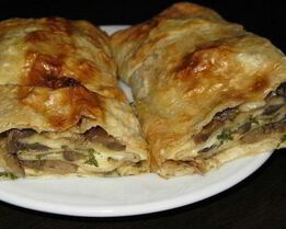 Рулет из лаваша с грибами