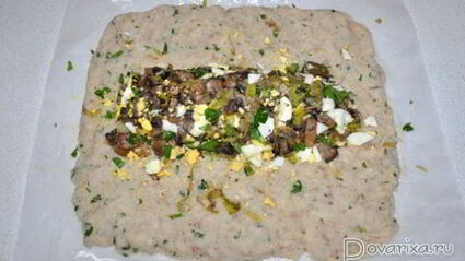 рулет из рыбного фарша с грибами