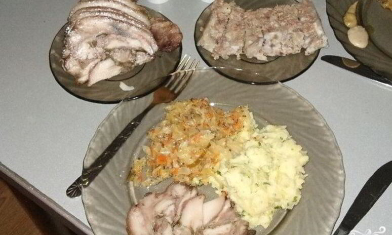 Рецепт рулет из свиной головы