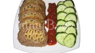 Рулет мясной с фаршем и макаронами